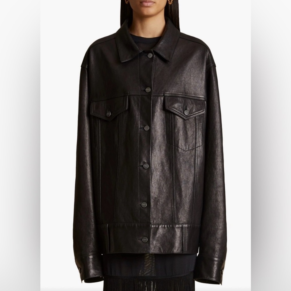 Khaite Grizzo leather jacket in size 2